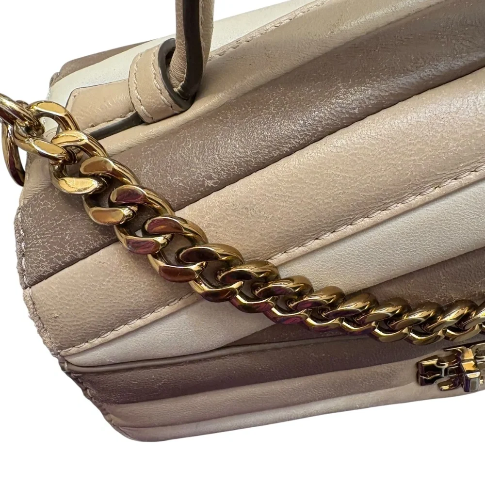Tory Burch Kira Chevron Colorblock Top-Handle Satchel Bag Rare tlc
